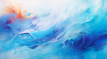 Abstract painted blue water background. 