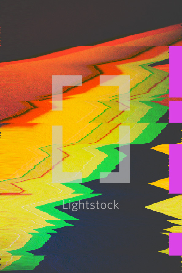 yellow, orange red, green, black abstract background 