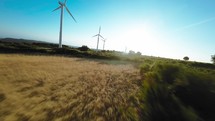 Wind turbines in action 