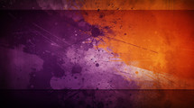 Grunge orange and purple splatter background. 