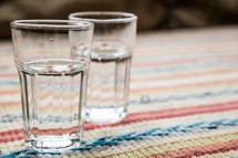 empty glasses of water 
