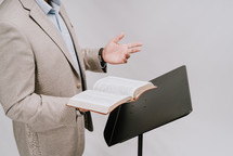 a pastor preaching 