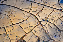 cracked parched clay soil 