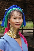 Hill tribe woman in ceremonial tribal wear
