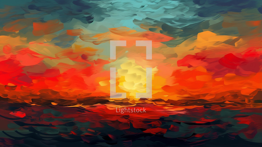 Abstract oil painted sunset and sunrise background. 