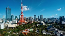 Time-lapse of Tokyo Tower in Minato, Tokyo, Japan.