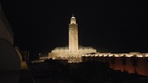 Mosquée Hassan II Mosque Moorish Architecture at Night Casablanca, Morocco