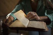 teen girl reading a bible