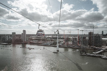 sky cable cars over the river in London 