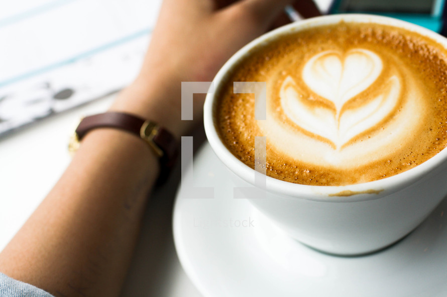 heart shape in cappuccino 