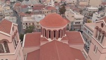 Close up of Holy Cathedral of Virgin Mary Pantanassis in Limassol, Cyprus. Aerial view