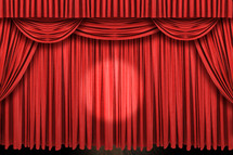 Stage curtains.