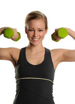 woman working out lifting weights 
