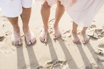 bare feet on a beach 