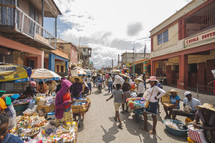 outdoor street market with vendors 