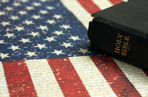 Bible and American flag 