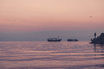 fisherman at sunset 
