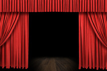 Stage with curtains.