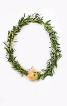 green wreath with flower 