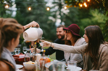 a fall dinner party outdoors 