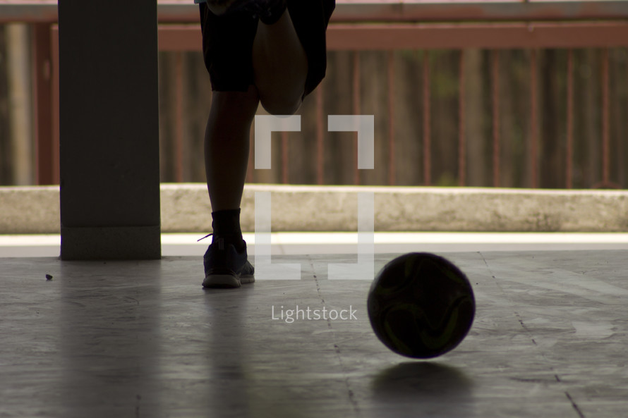 Soccer kick silhouette