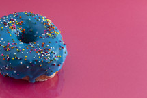 blue sprinkled donut 