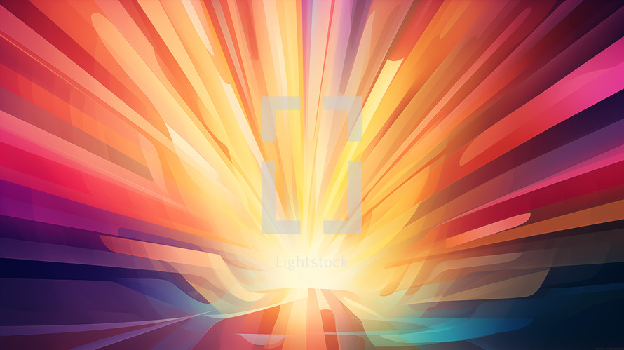 Abstract Easter empty tomb concept with colorful sunrays.  