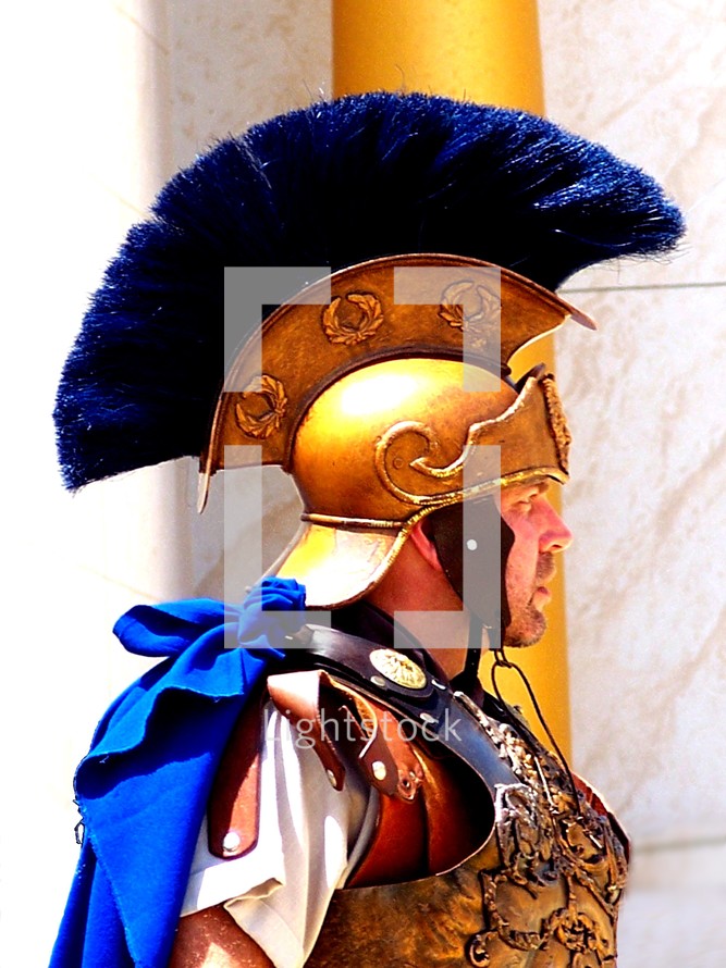 Roman Centurion Army General wearing a helmet