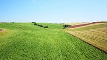 Expanse of rolling cultivated hills