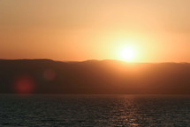 Sunset at the Dead Sea, looking towards Jerusalem