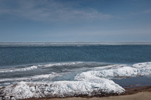 ice along a frozen shore 