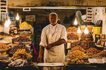 a man in a market in the middle east 