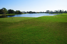 golf course and pond 