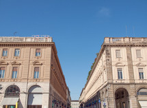 Via Roma central high street in Turin Italy