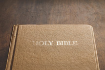 Bible on a wood table