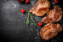 Grilled pork steak with rosemary. High quality photo