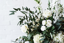 vase of white flowers 