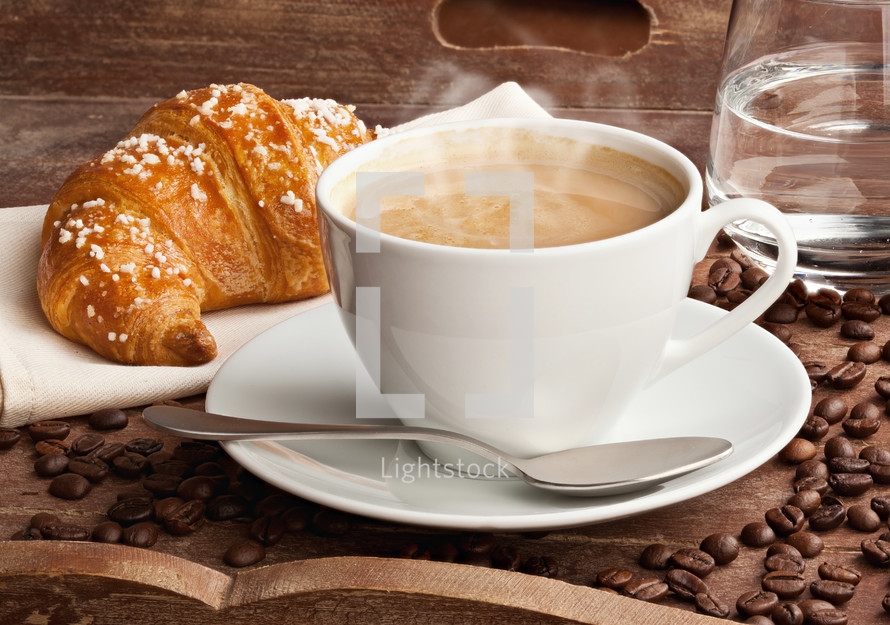 croissant and coffee cup 