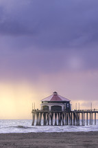 California Beach sunset along the pier