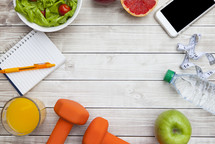 Healthy Diet with Smartphone Background