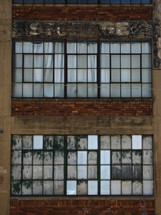 Window panes from a brick warehouse