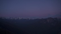 View of the Great Western Divide's Peaks after Sunset from Top of Moro Rock Sequoia National Park