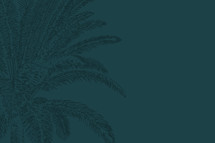palm tree on green and teal 