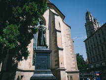 Statue of Swiss reformer Ulrich Zwingli in Zurich