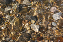 rocks in shallow water 
