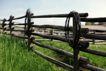 fence post and barbed wire wreaths