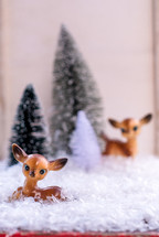 Christmas deer figurines 