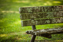 weathered park bench 