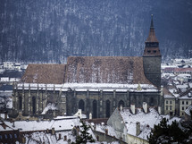 cathedral in winter snow 
