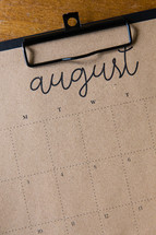 August calendar 